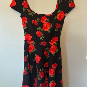 B.Darlin Floral Black and Red Women's Dress Size 0